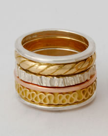 'Stacking Ring' in mixed metals for Mrs Robinsons commission